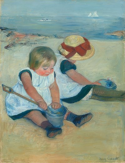 Playing Children on the Beach. 1884 by Mary Cassatt