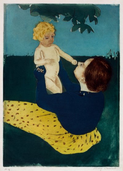 Under the horse chestnut tree by Mary Cassatt