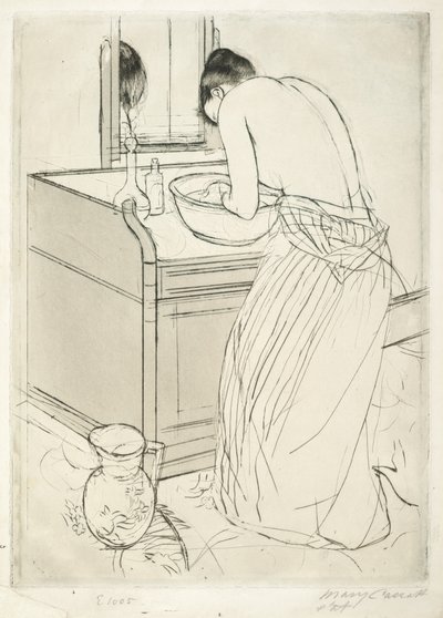 Woman Bathing by Mary Cassatt