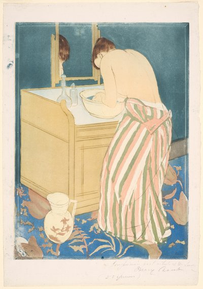 Woman Bathing by Mary Cassatt