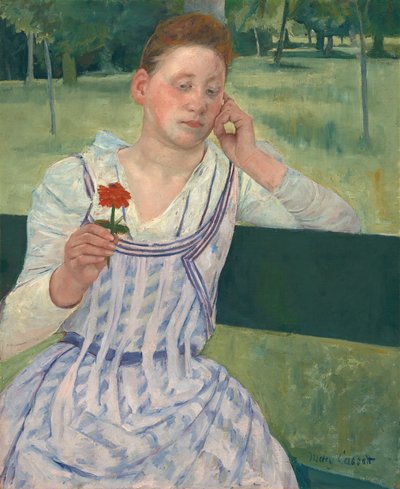 Woman with a Red Zinnia by Mary Cassatt