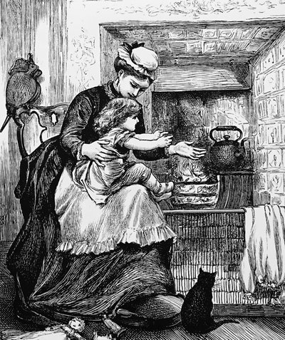 A nursemaid watching her charges by Mary Ellen Edwards