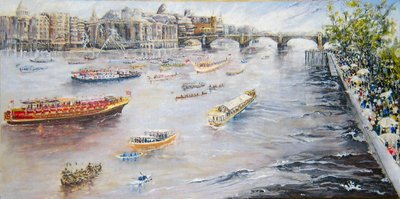 Jubilee Pageant on the Thames by Mary Smith