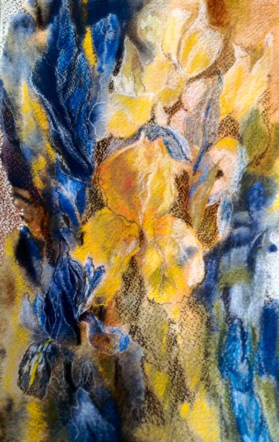 Gold and Blue Iris by Mary Smith