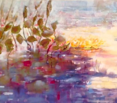 Gold and Pink Reflections by Mary Smith