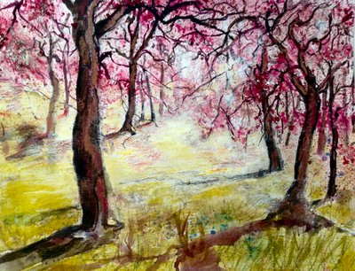 Magenta Blossoms by Mary Smith