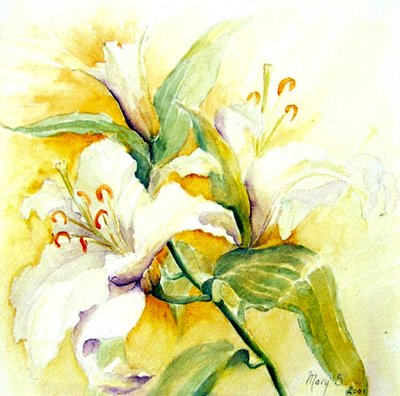 White Lilies by Mary Smith