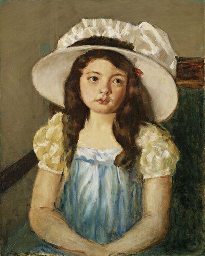 Francoise Wearing a Big White Hat by Mary Cassatt
