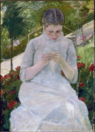 Woman Sewing by Mary Stevenson Cassatt