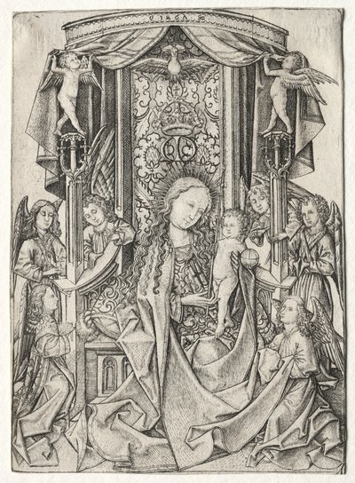 Madonna Enthroned with Eight Angels by Master ES