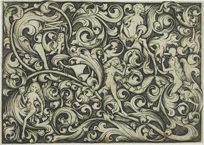 Ornament with Women Fighting by Master E.S.