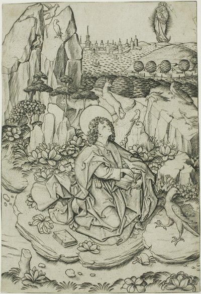 Saint John on the Island of Patmos by Master E.S.