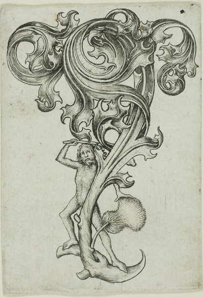Thistle Ornament with Wild Man by Master E.S.