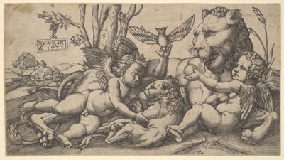 Putti and Lions by Master FG