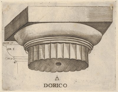 Doric capital with measurements by Master GA