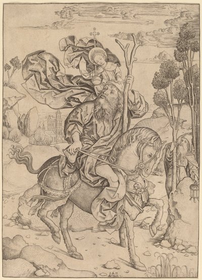 Saint Christopher on Horseback by Master I.A.M. of Zwolle