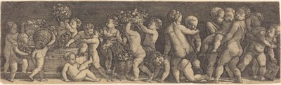 Children Harvesting Grapes by Master IB after Raphael