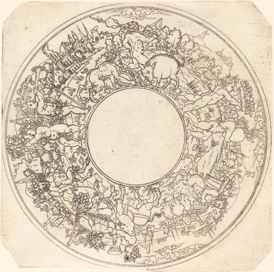 Bacchus on a Donkey by Master IS.