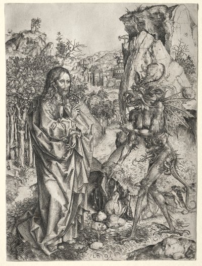 The Temptation of Christ, 1400s by Master L Cz