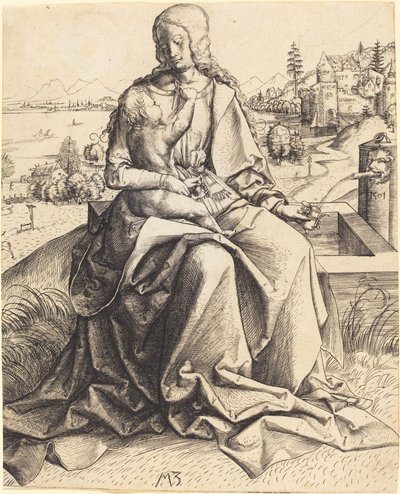 Madonna and Child at a Fountain by Master MZ