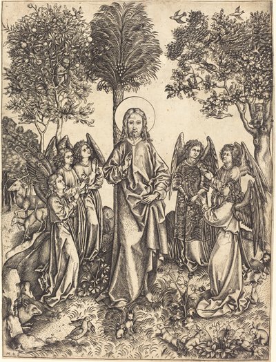 Christ in the Wilderness Served by Angels by Master i.e.