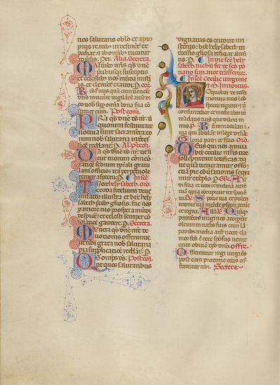 Initial L: Saint Cecilia by Master of the Brussels Initials