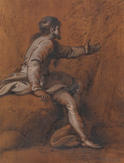 Man Seated on a Rock by Mather Brown