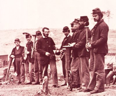 Federal army bandsmen by Mathew Brady