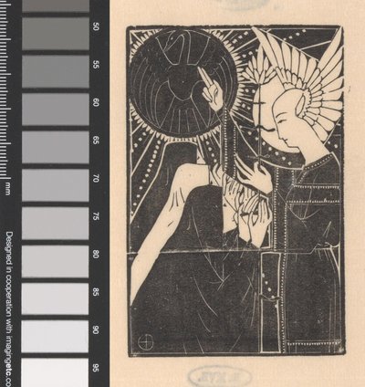 Three Kneeling Figures Before a Winged Man by Mathieu Lauweriks
