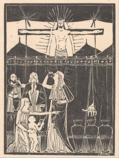 Drinking People by the Crucified Christ by Mathieu Lauweriks