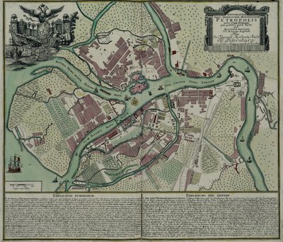 Map of Petersburg by Matthaeus Seutter