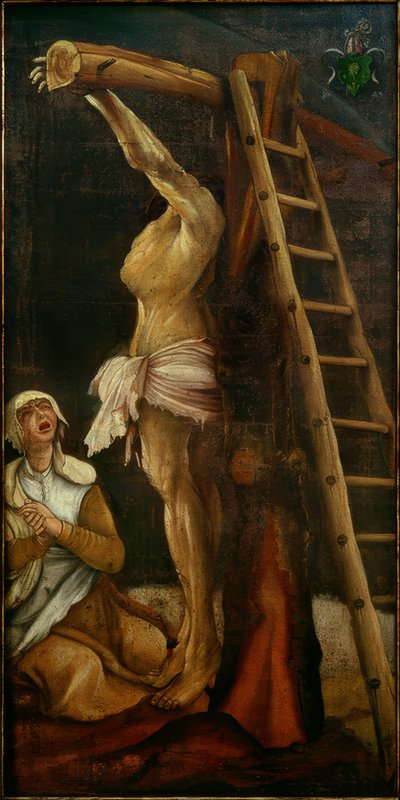 Christ on the Cross with Lamenting Mary Magdalene by Matthias Grünewald