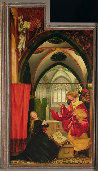 The Isenheim Altarpiece (Left Wing: Annunciation) by Matthias Grünewald