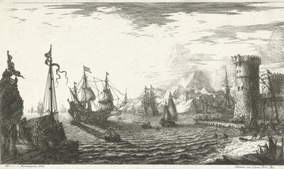 Seaport with Ships Entering by Matthieu van Plattenberg