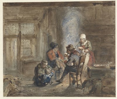 Interior with a Family Around a Hearth by Matthijs Maris