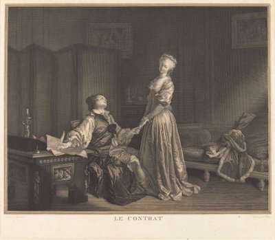 The Contract by Maurice Blot after Jean Honoré Fragonard
