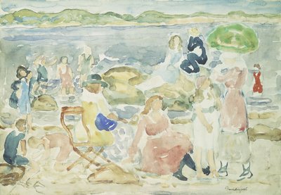 A Day at the Beach by Maurice Brazil Prendergast