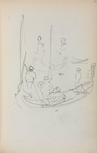 Italian Sketchbook: Gondola Page 40, 1898-1899 by Maurice Brazil Prendergast