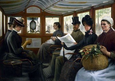 In the Omnibus, ca. 1885 by Maurice Delondre