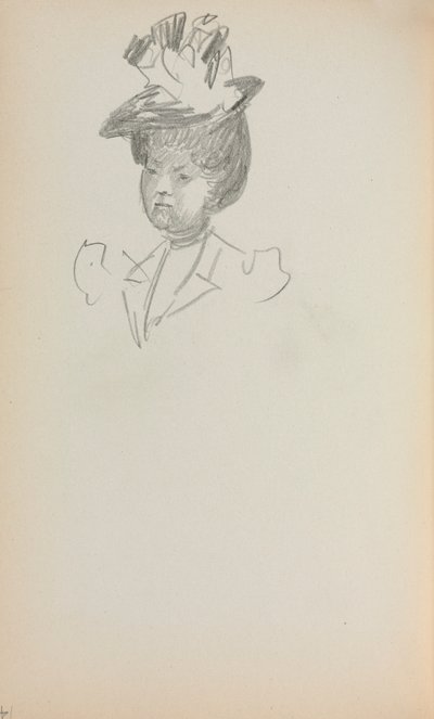 Italian Sketchbook: Woman, Bust Length (page 142) by Maurice Prendergast