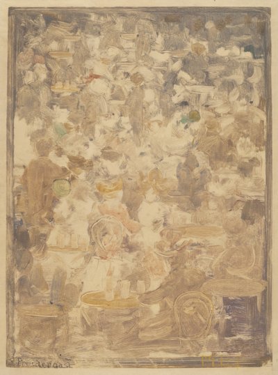 Outdoor Cafe Scene by Maurice Brazil Prendergast