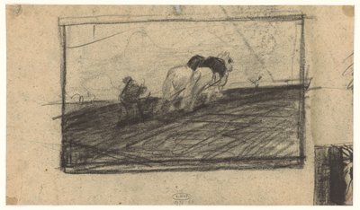 Sketch of Plowing Horses by Maurits van der Valk