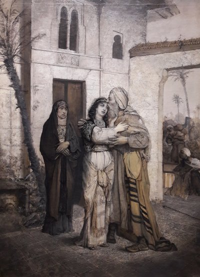 Recha Welcoming Her Father by Maurycy Gottlieb