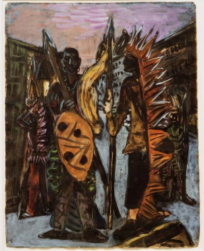 Boys Playing Indian by Max Beckmann