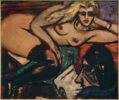 The Letter, Reclining Half-Nude by Max Beckmann