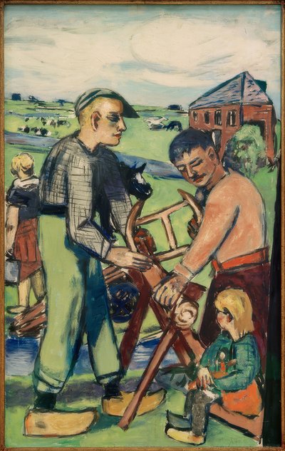 Woodcutter with Child (Dutch Woodcutters) by Max Beckmann