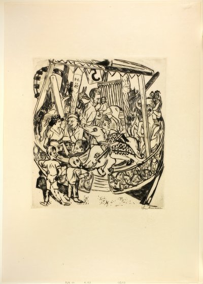 Merry-Go-Round, plate seven from Jahrmarkt by Max Beckmann