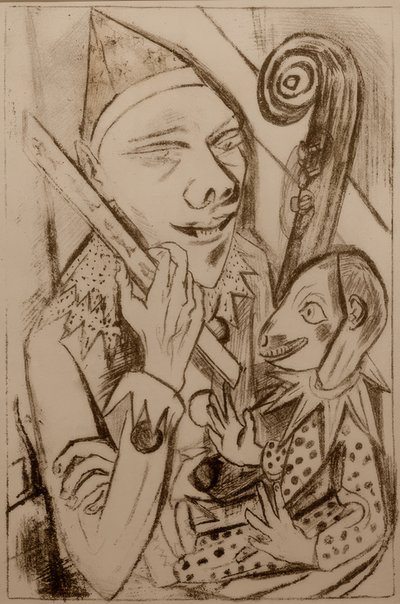 Pierrot with Mask by Max Beckmann
