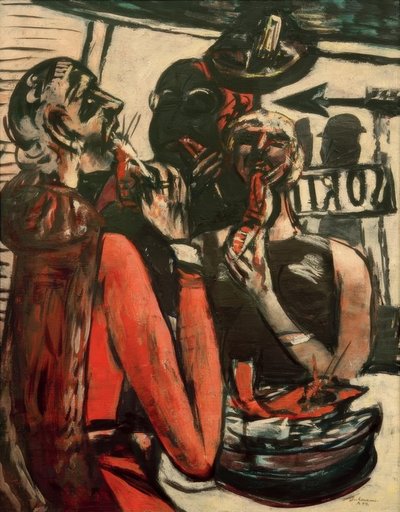 Prunier (At the Prunier Restaurant, Paris) by Max Beckmann