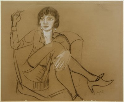 Quappi, Smoking in the Club Chair by Max Beckmann